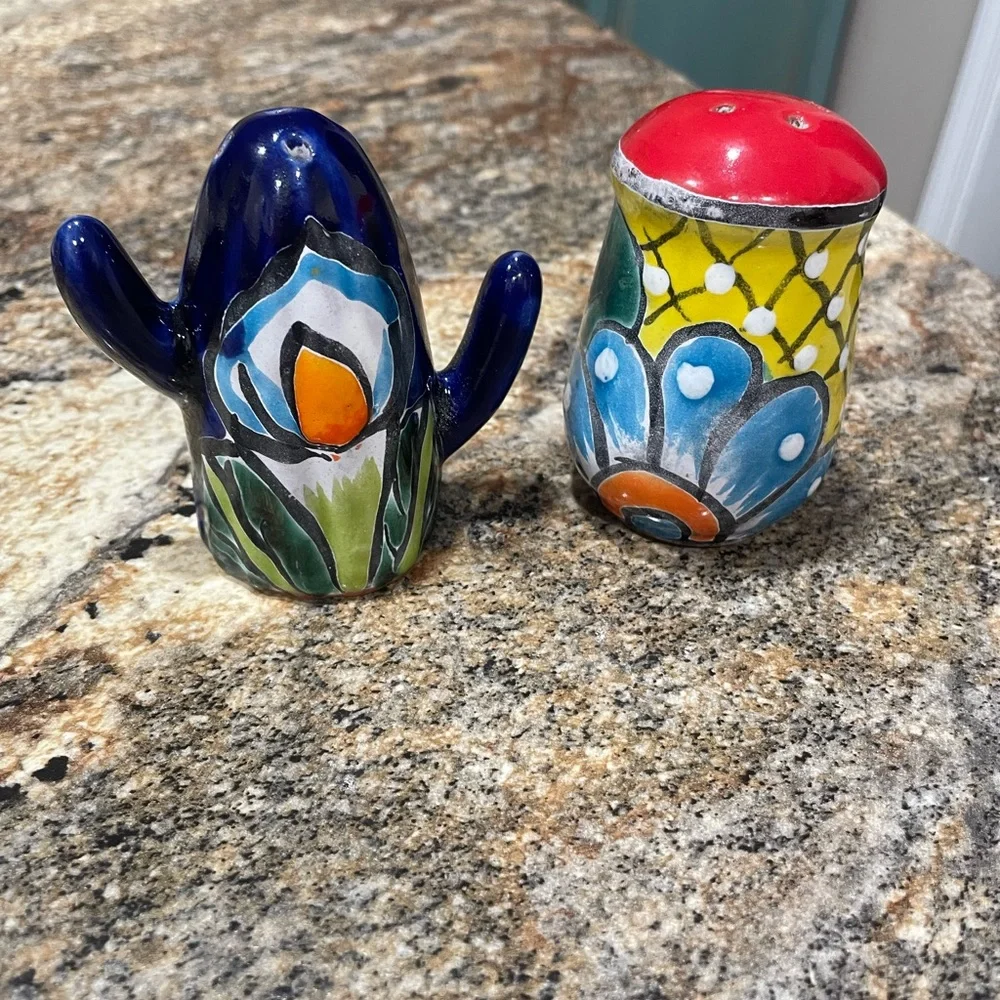 Hand-painted Talavera Salt and Pepper Shakers